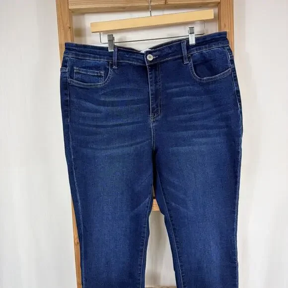 NWT Ververt Dark Blue High Rise Skinny Denim Jeans #1393 Size 20W - Picture 2 of 4